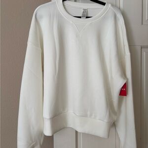 SPANX Air Essentials White Crewneck Sweatshirt